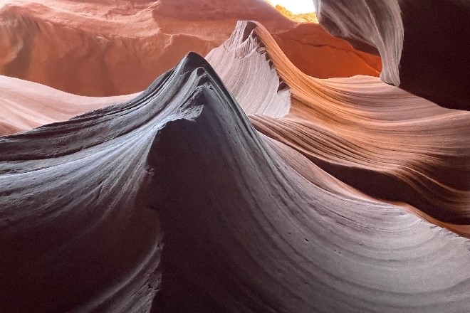 Rock formations in Antelop Canyon